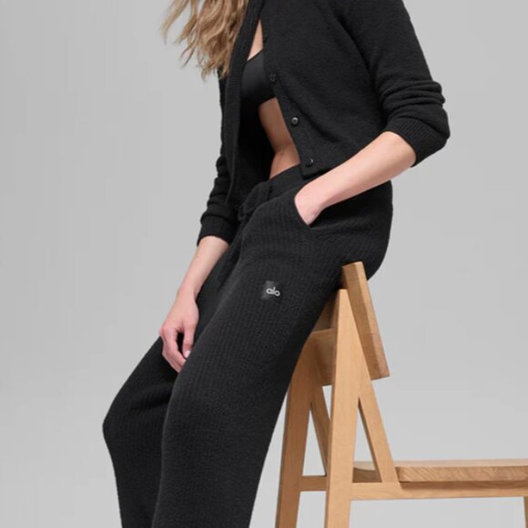ALO Snuggle Up Sweater High-Waist Wide Leg Pant XXS